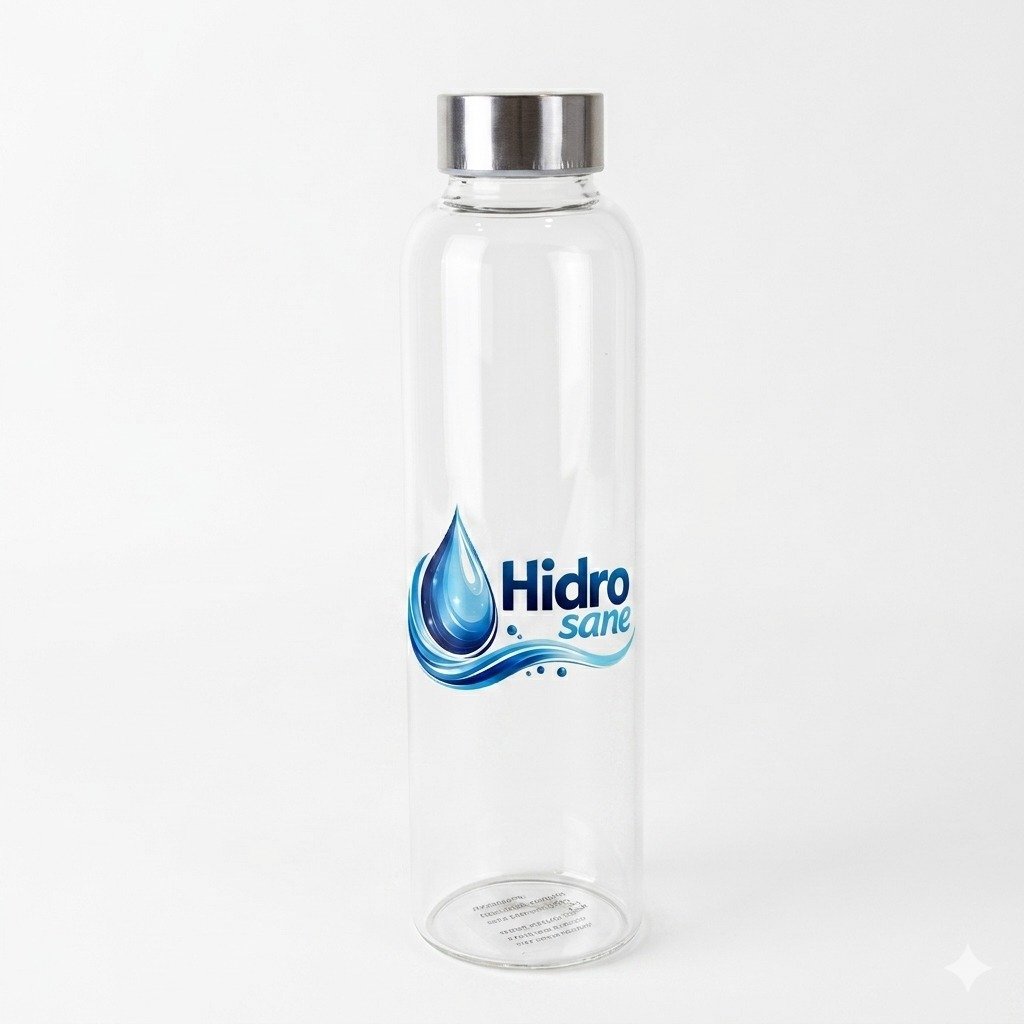 Botella de borosilicato Hidrosane — libre de BPA, ftalatos y plomo